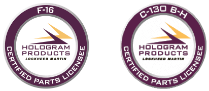 F-16 / C-130 B-H Certified Parts Licensee by Hologram Products, Lockheed Martin